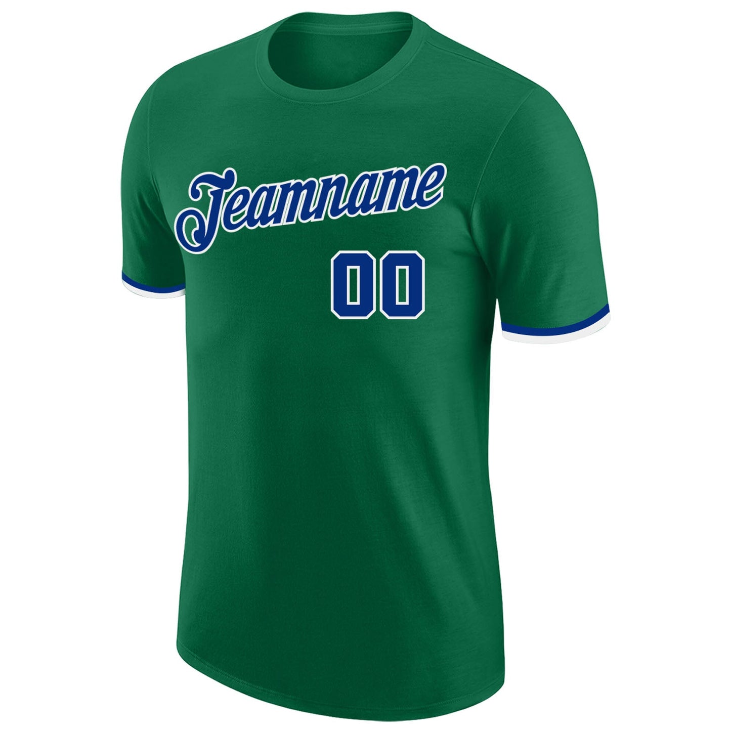 Custom Kelly Green Royal-White Performance T-Shirt view 5