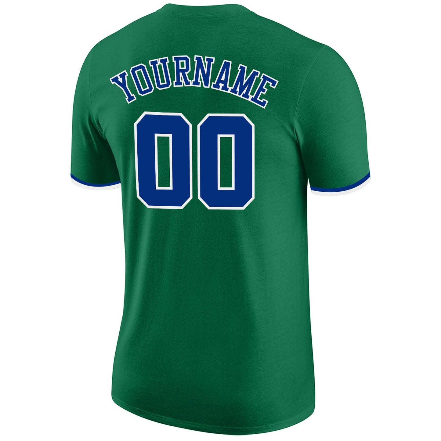 Custom Kelly Green Royal-White Performance T-Shirt view 6