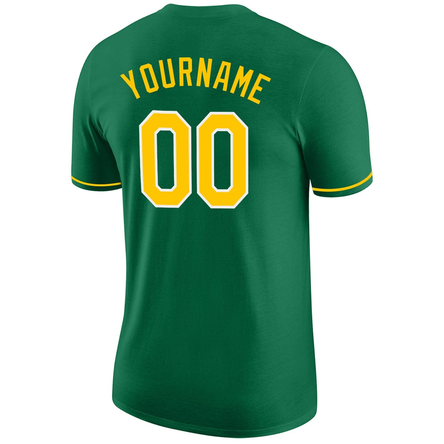 Custom Kelly Green Gold-White Performance T-Shirt view 6