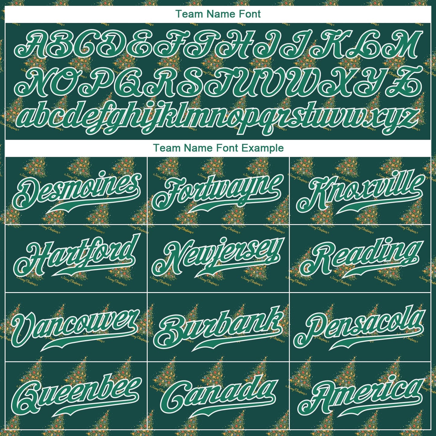 Custom Kelly Green Kelly Green-White Christmas 3D Authentic Baseball Jersey view 4