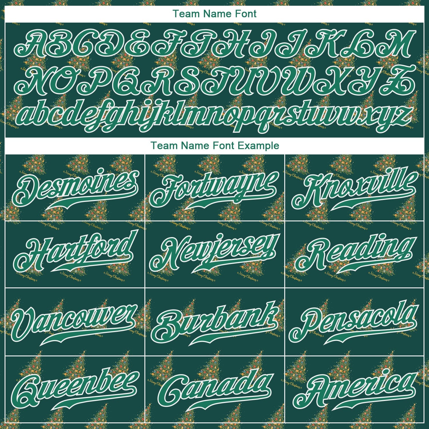 Custom Kelly Green Kelly Green-White Christmas 3D Authentic Baseball Jersey view 4