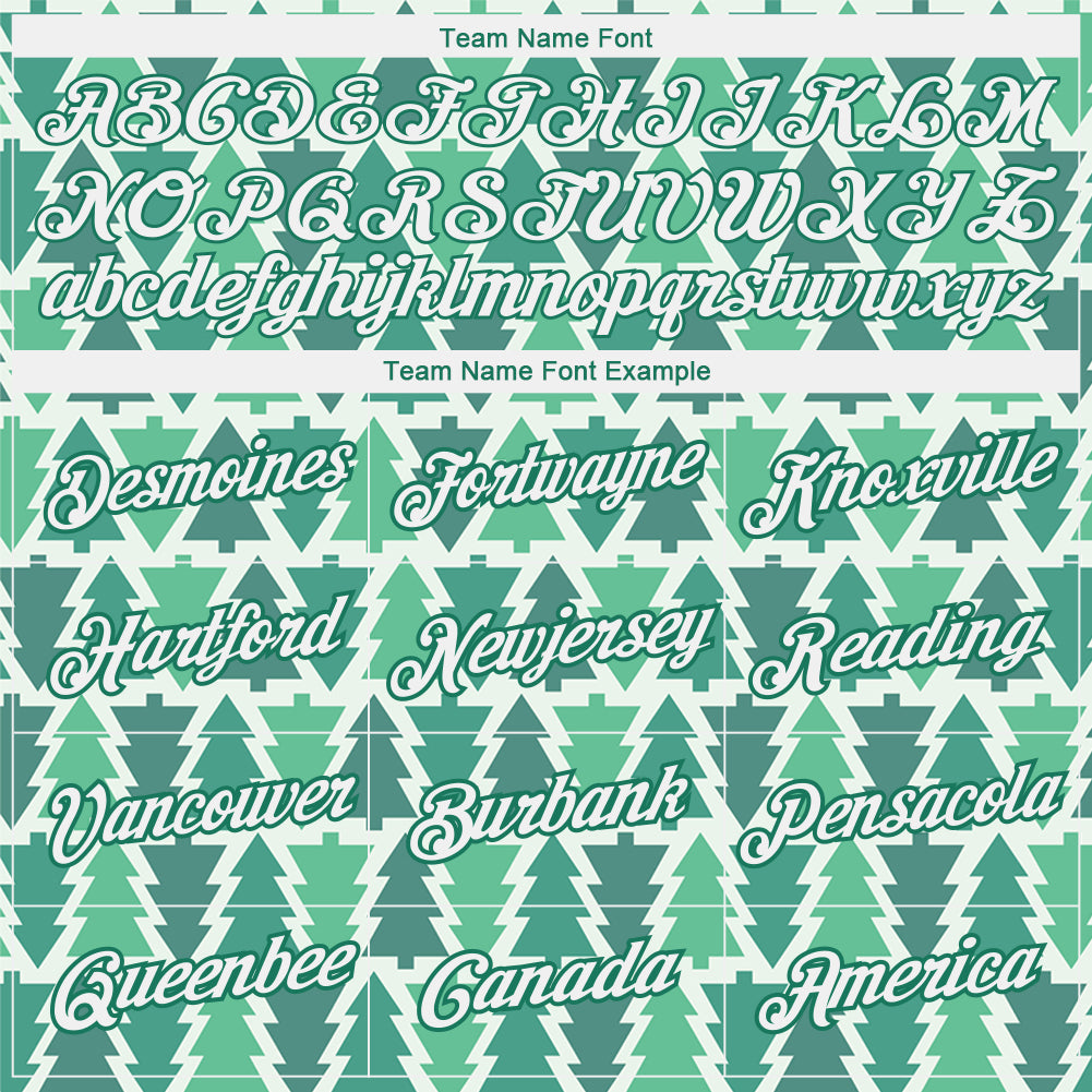 Custom Kelly Green Kelly Green-White Christmas 3D Performance T-Shirt view 3
