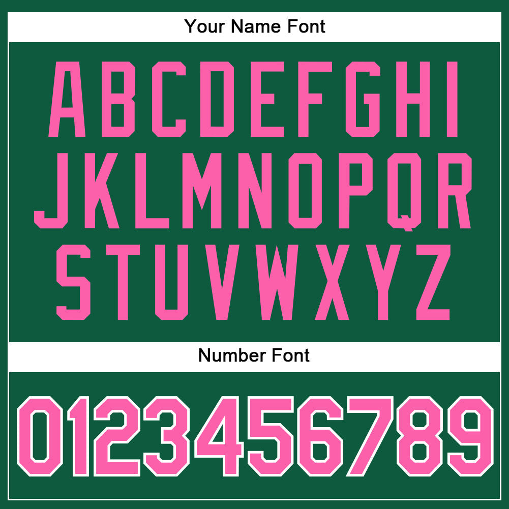 Custom Kelly Green Pink-White Authentic Baseball Jersey view 5