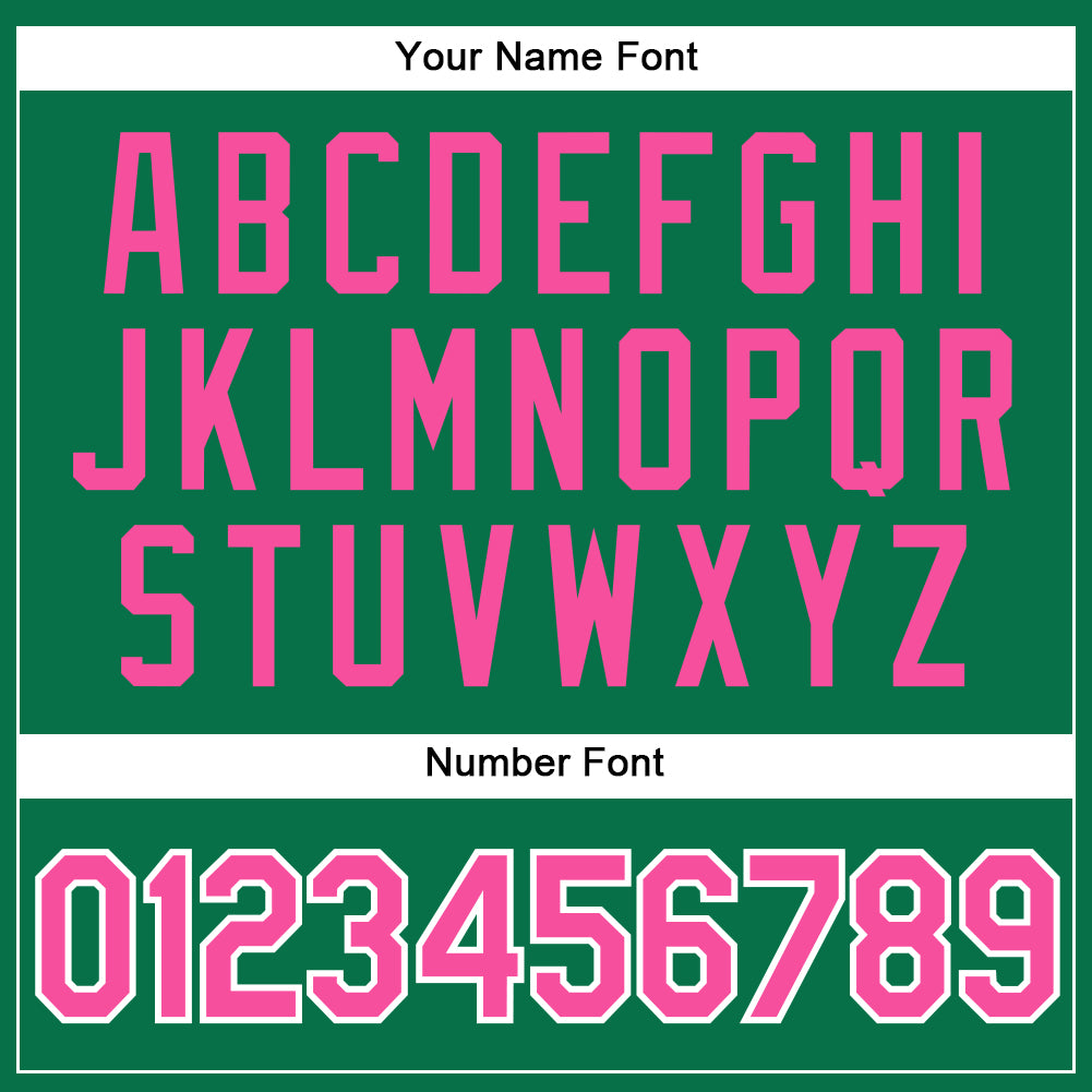 Custom Kelly Green Pink-White Authentic Baseball Jersey view 5