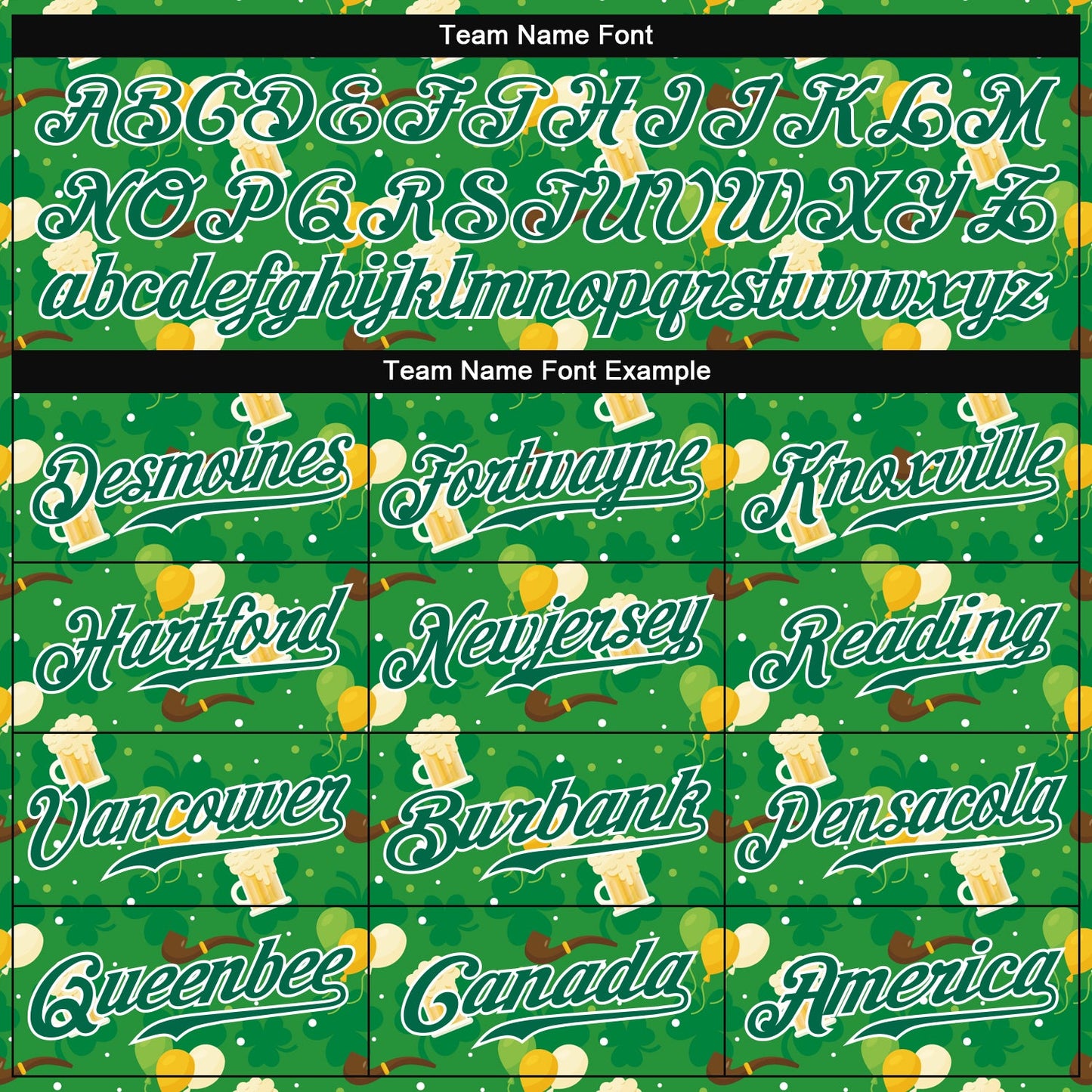 Custom Kelly Green Kelly Green-White 3D Pattern Design Authentic St. Patrick's Day Baseball Jersey view 4