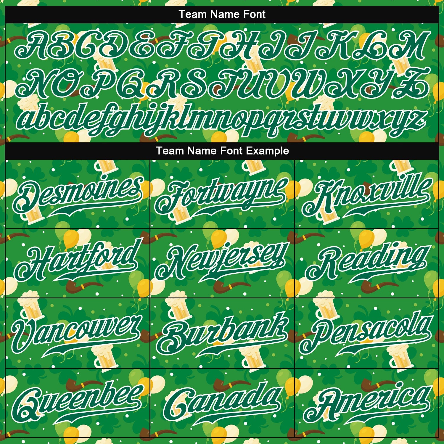 Custom Kelly Green Kelly Green-White 3D Pattern Design Authentic St. Patrick's Day Baseball Jersey view 4