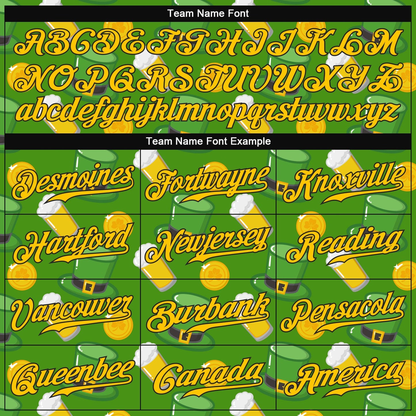 Custom Kelly Green Gold-Black 3D Pattern Design Authentic St. Patrick's Day Baseball Jersey view 4