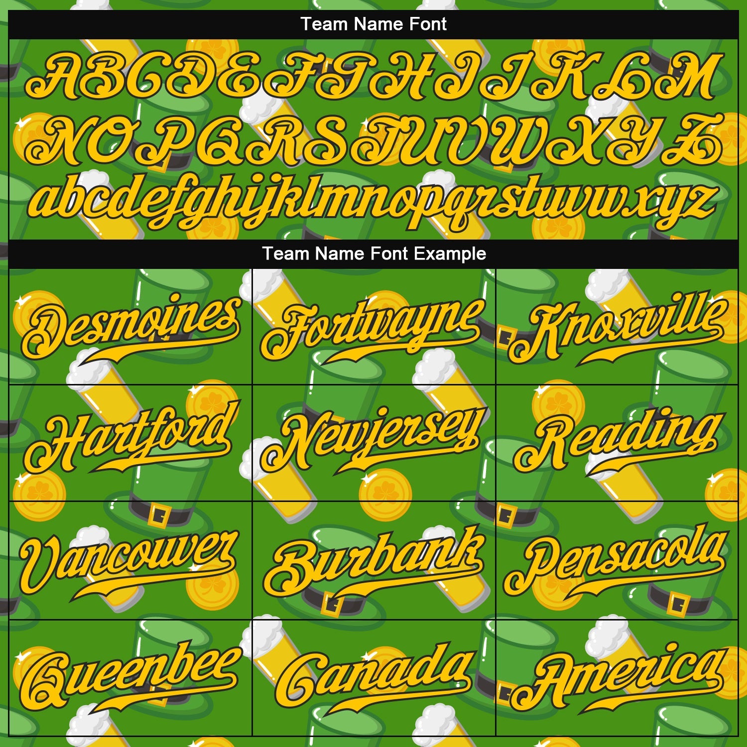 Custom Kelly Green Gold-Black 3D Pattern Design Authentic St. Patrick's Day Baseball Jersey view 4