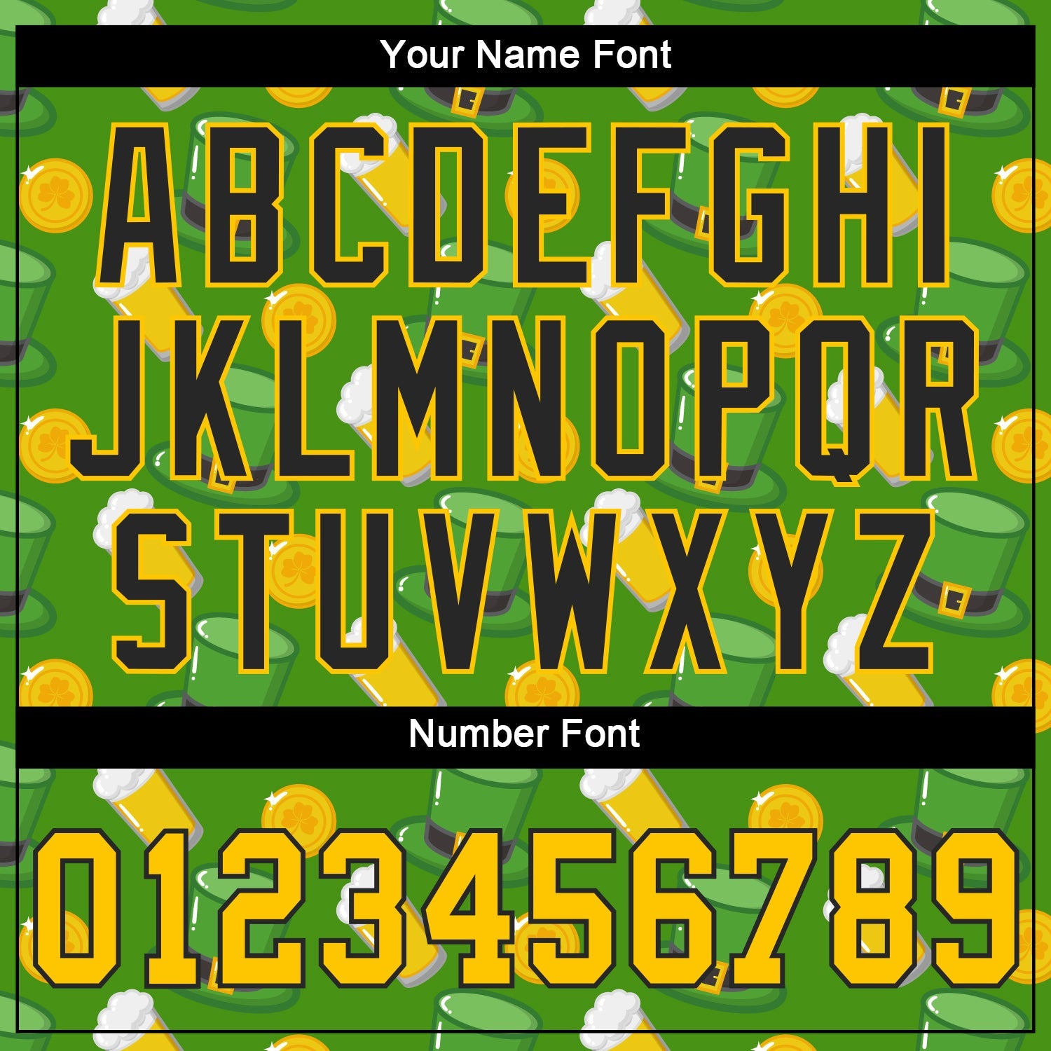 Custom Kelly Green Gold-Black 3D Pattern Design Authentic St. Patrick's Day Baseball Jersey view 5