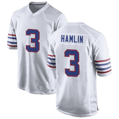 B.Bills #3 Damar Hamlin White Game Jersey Stitched American Football Jerseys - Main View