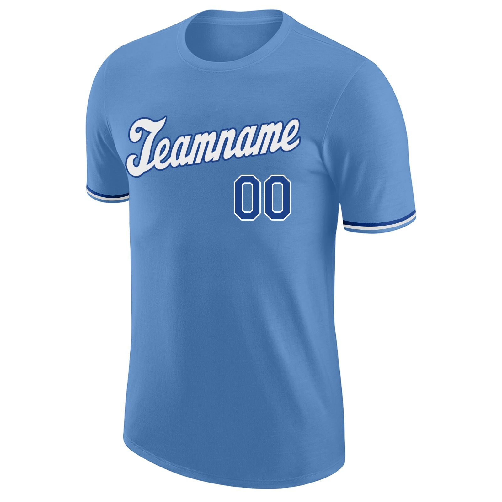 Custom Light Blue White-Royal Performance T-Shirt view 5