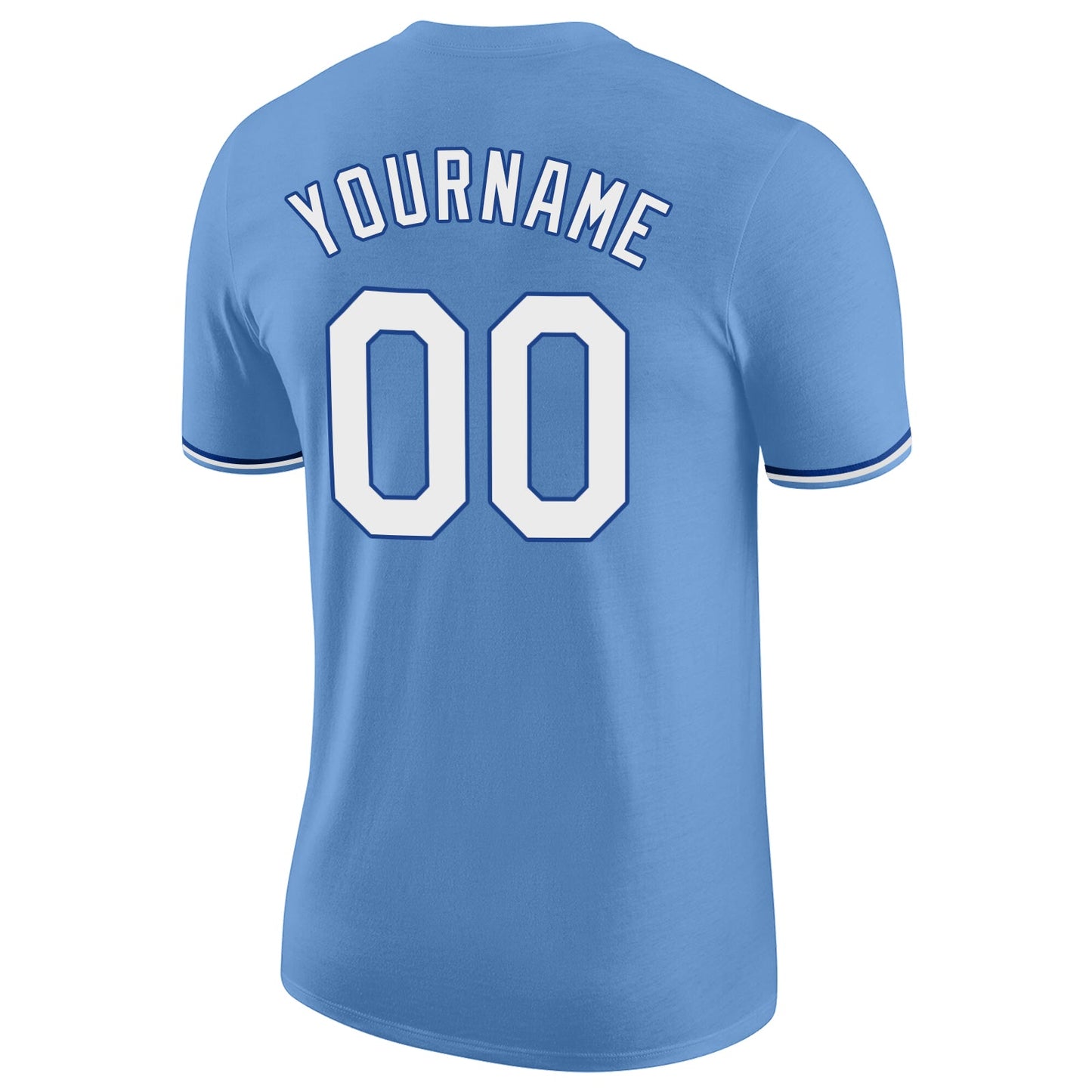 Custom Light Blue White-Royal Performance T-Shirt view 6