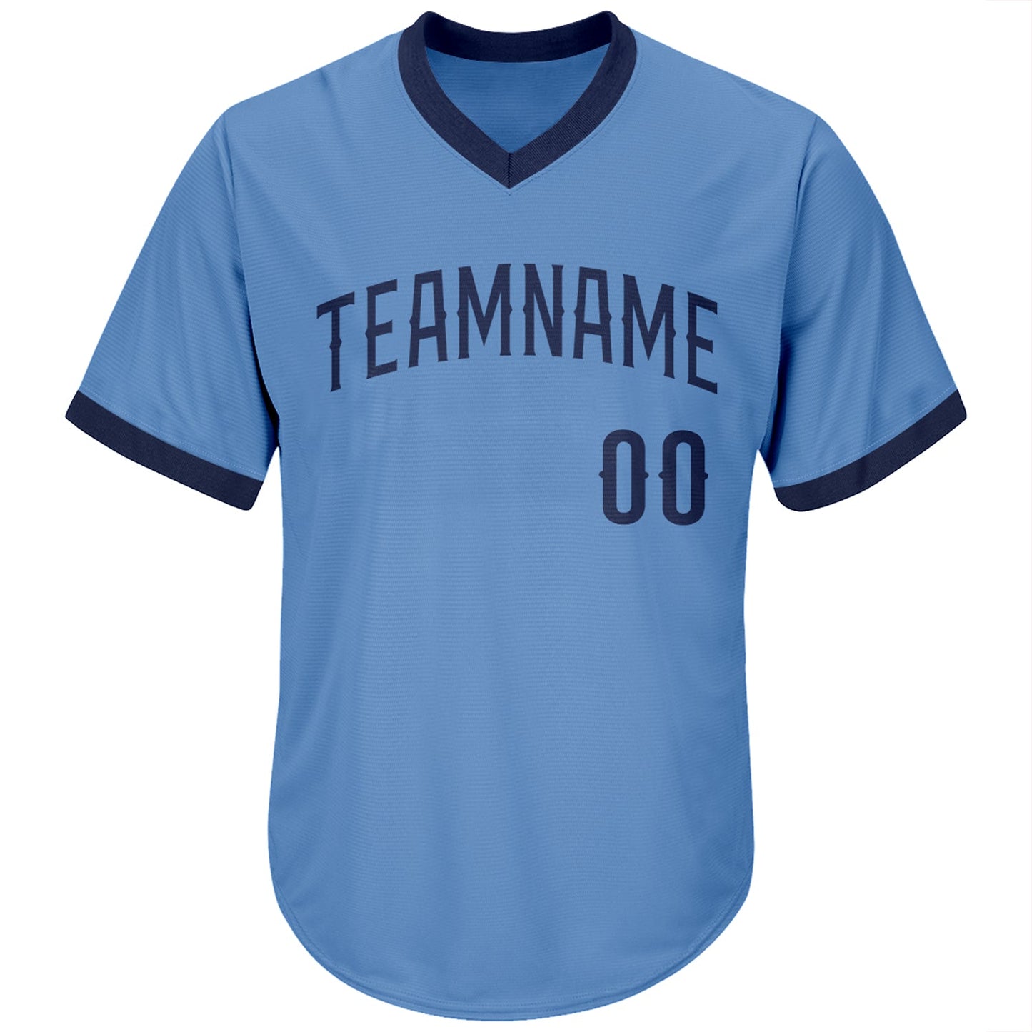 Custom Light Blue Navy Authentic Throwback Rib-Knit Baseball Jersey Shirt view 2