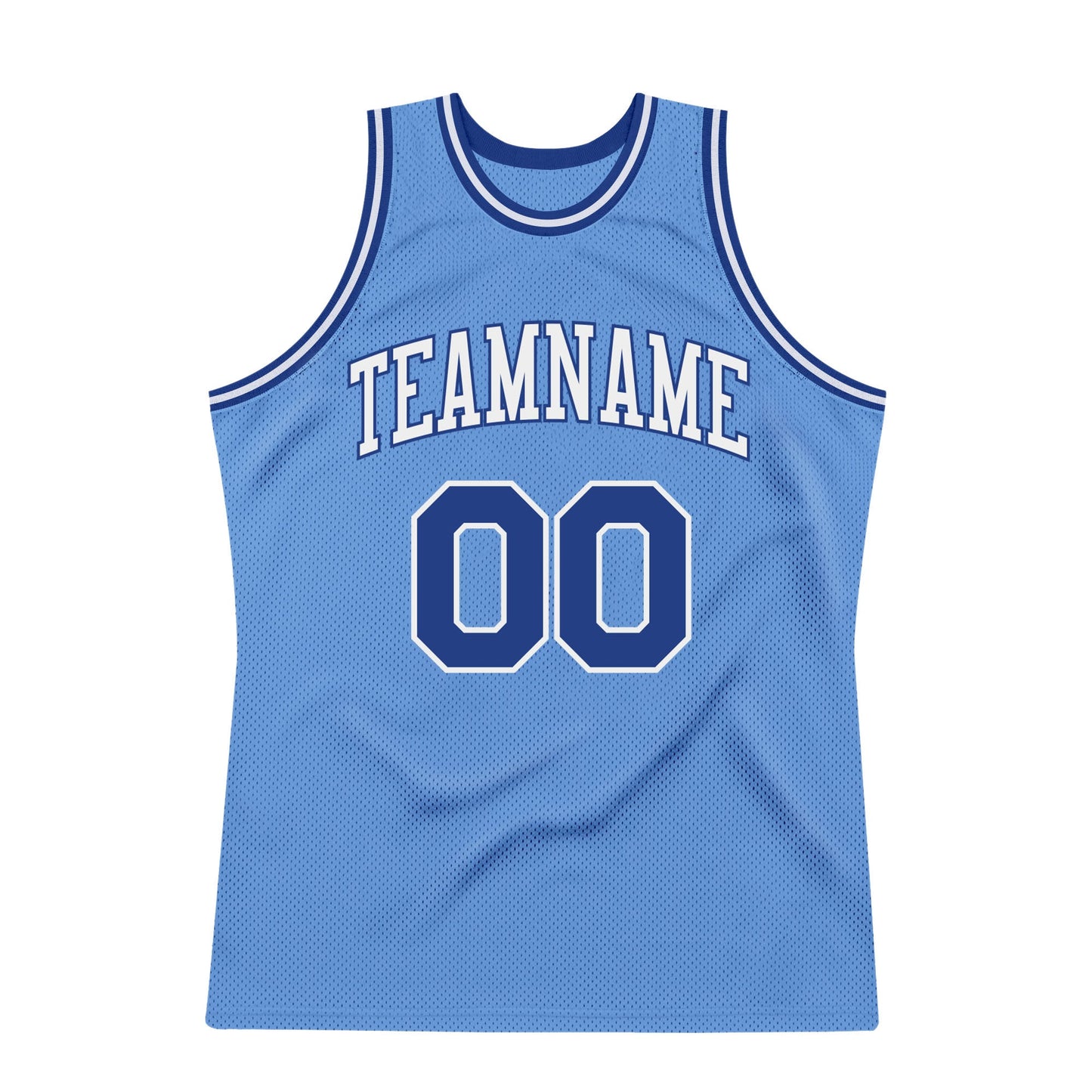 Custom Light Blue Royal-White Authentic Throwback Basketball Jersey view 7