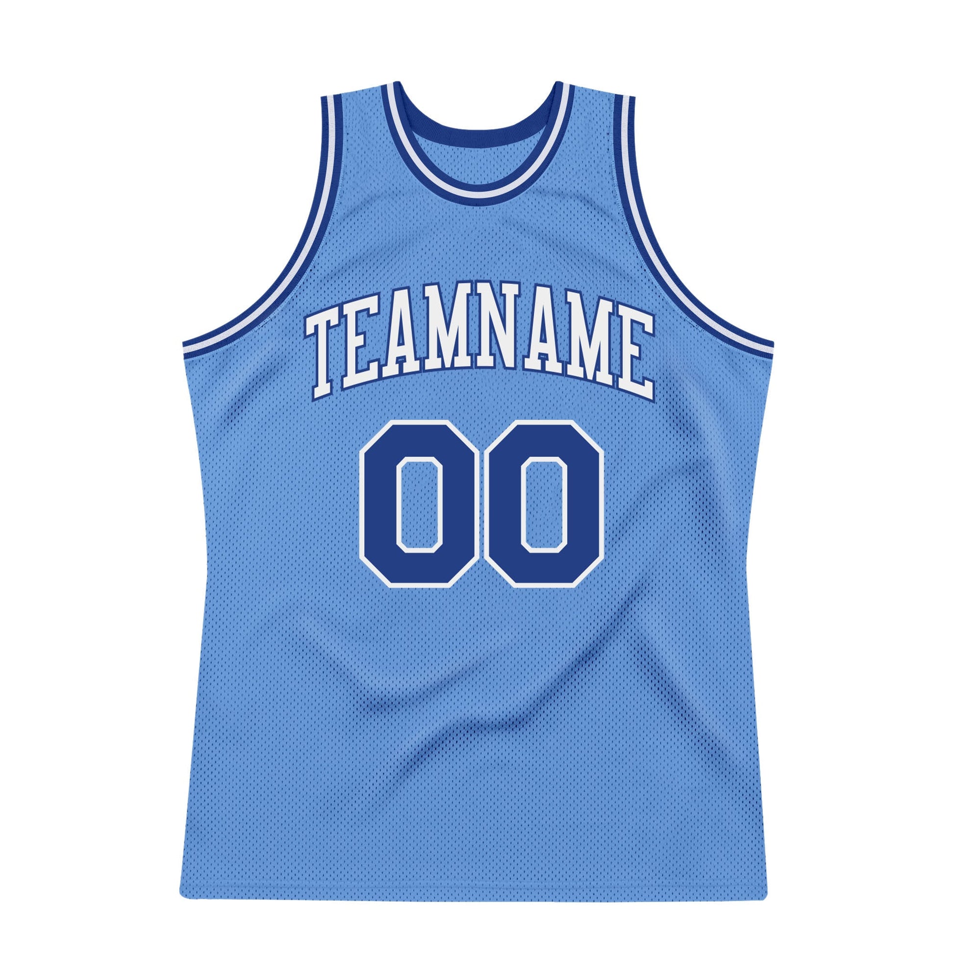 Custom Light Blue Royal-White Authentic Throwback Basketball Jersey view 7