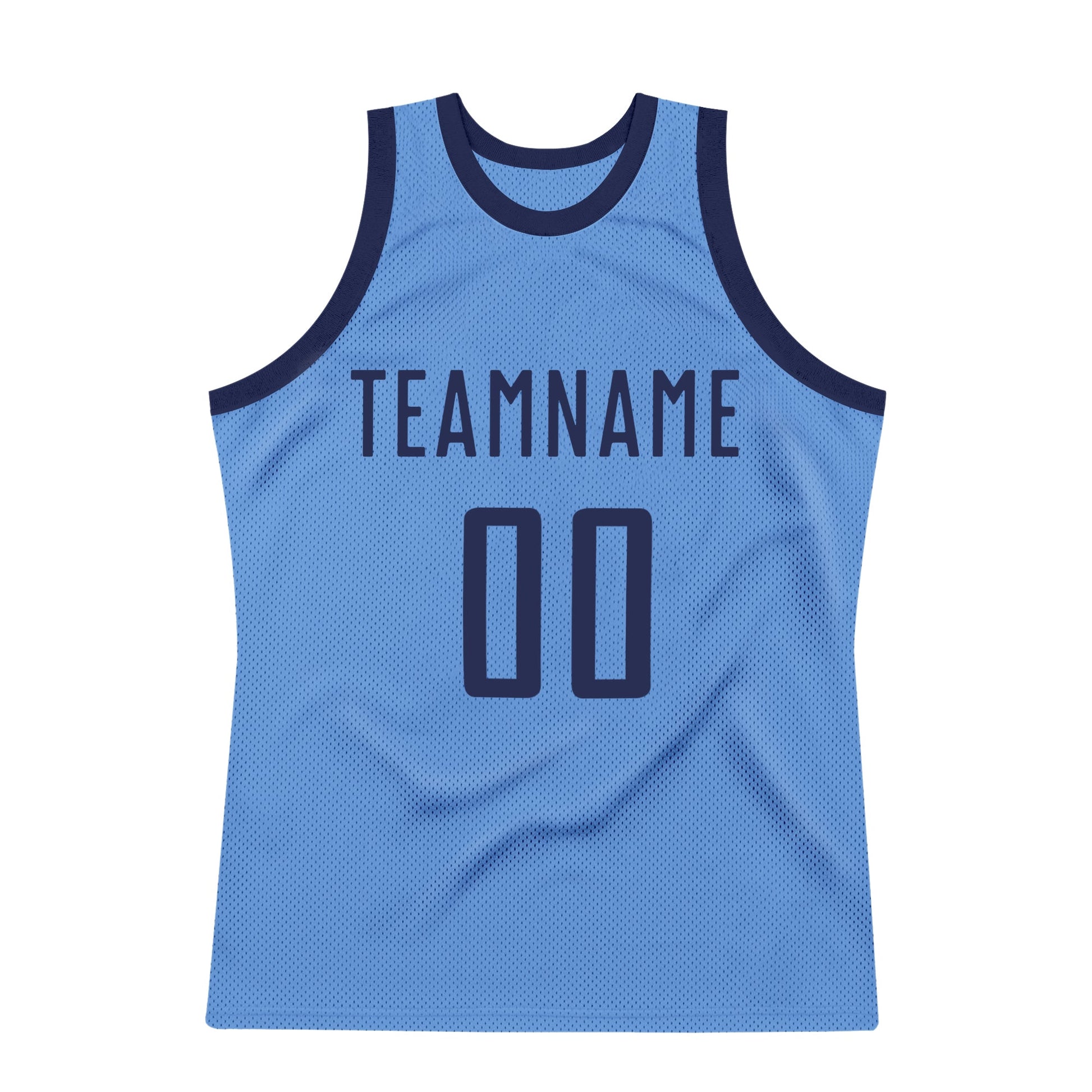 Custom Light Blue Navy Authentic Throwback Basketball Jersey view 6