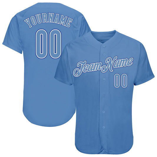 Custom Light Blue Light Blue-Royal Authentic Baseball Jersey - Main View