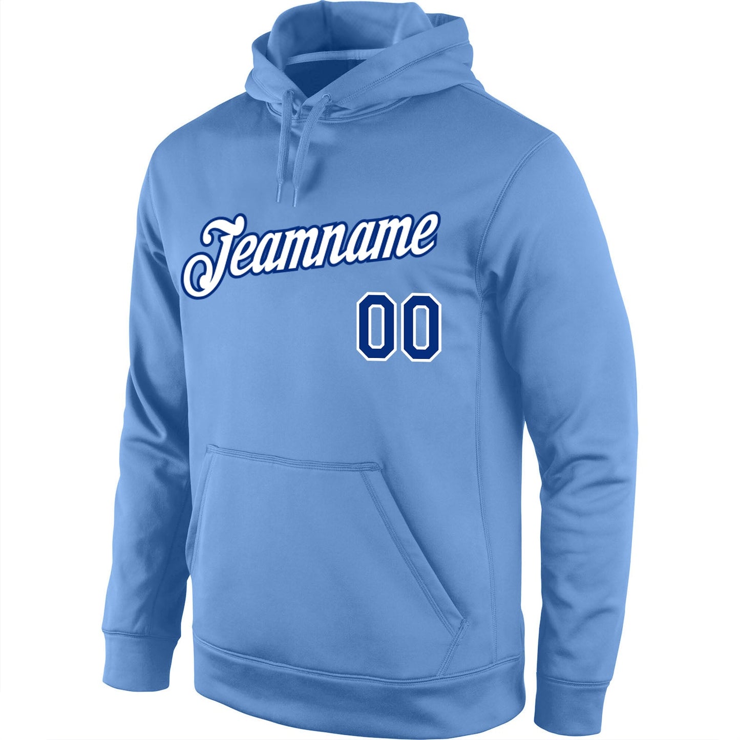 Custom Stitched Light Blue White-Royal Sports Pullover Sweatshirt Hoodie view 2