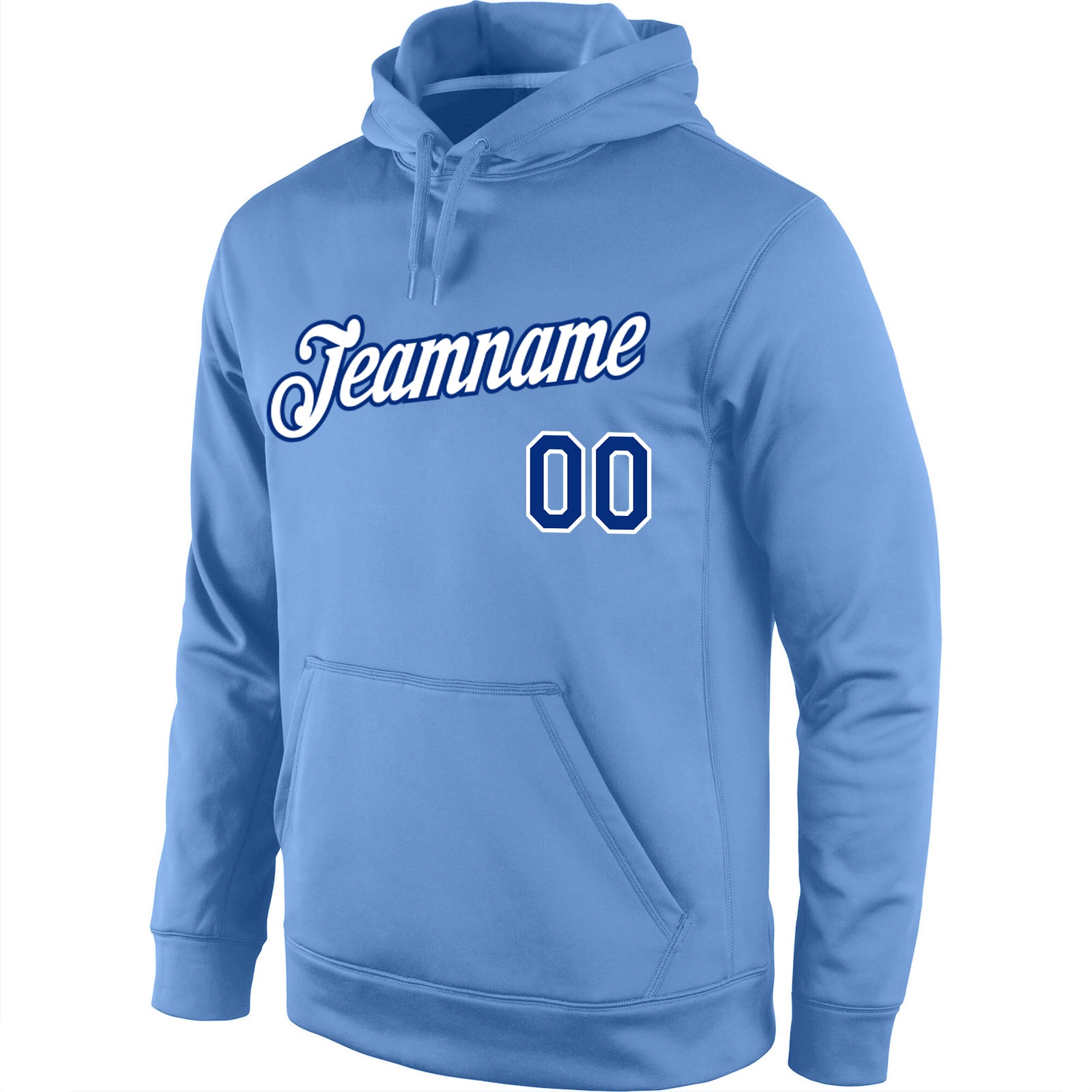 Custom Stitched Light Blue White-Royal Sports Pullover Sweatshirt Hoodie view 2
