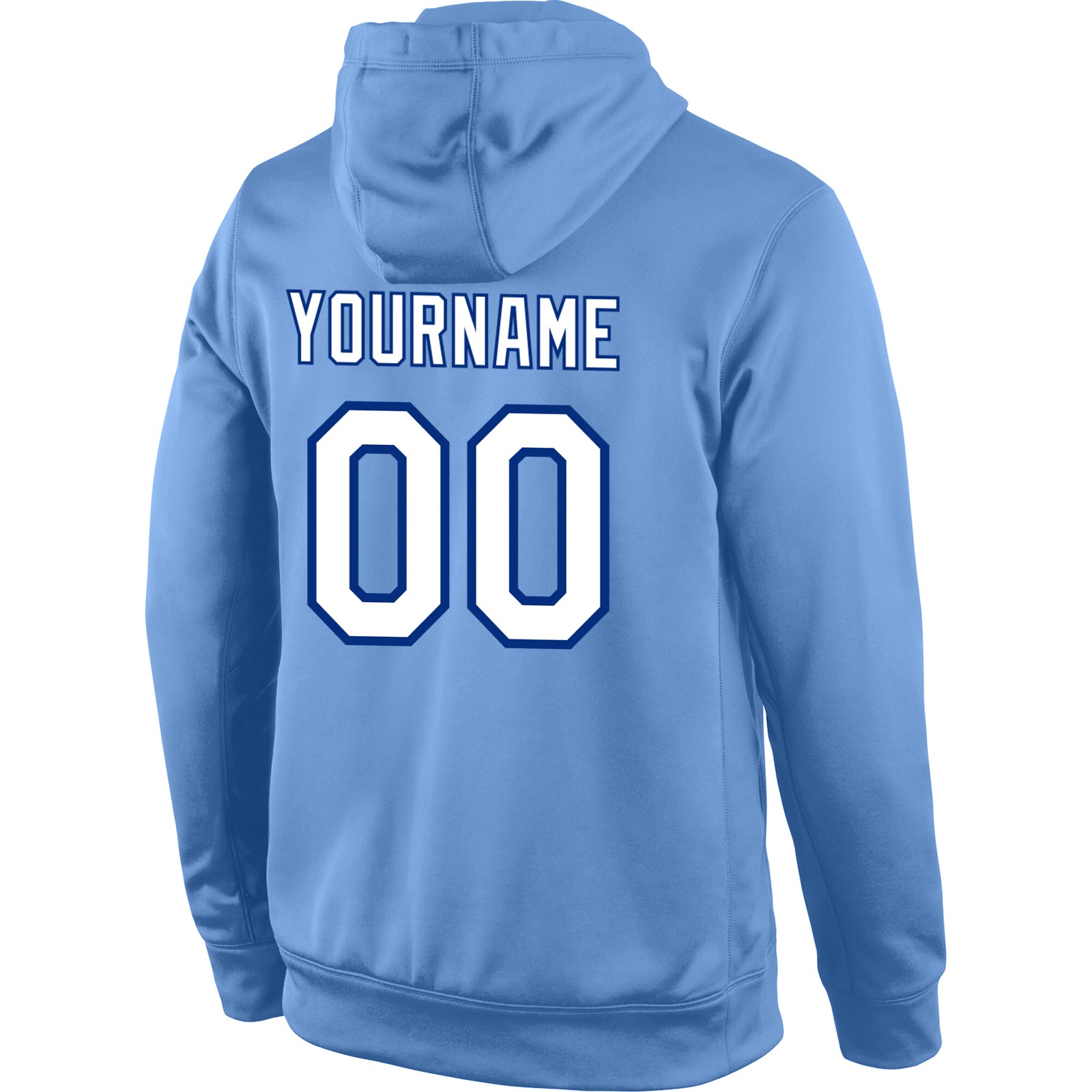 Custom Stitched Light Blue White-Royal Sports Pullover Sweatshirt Hoodie view 3