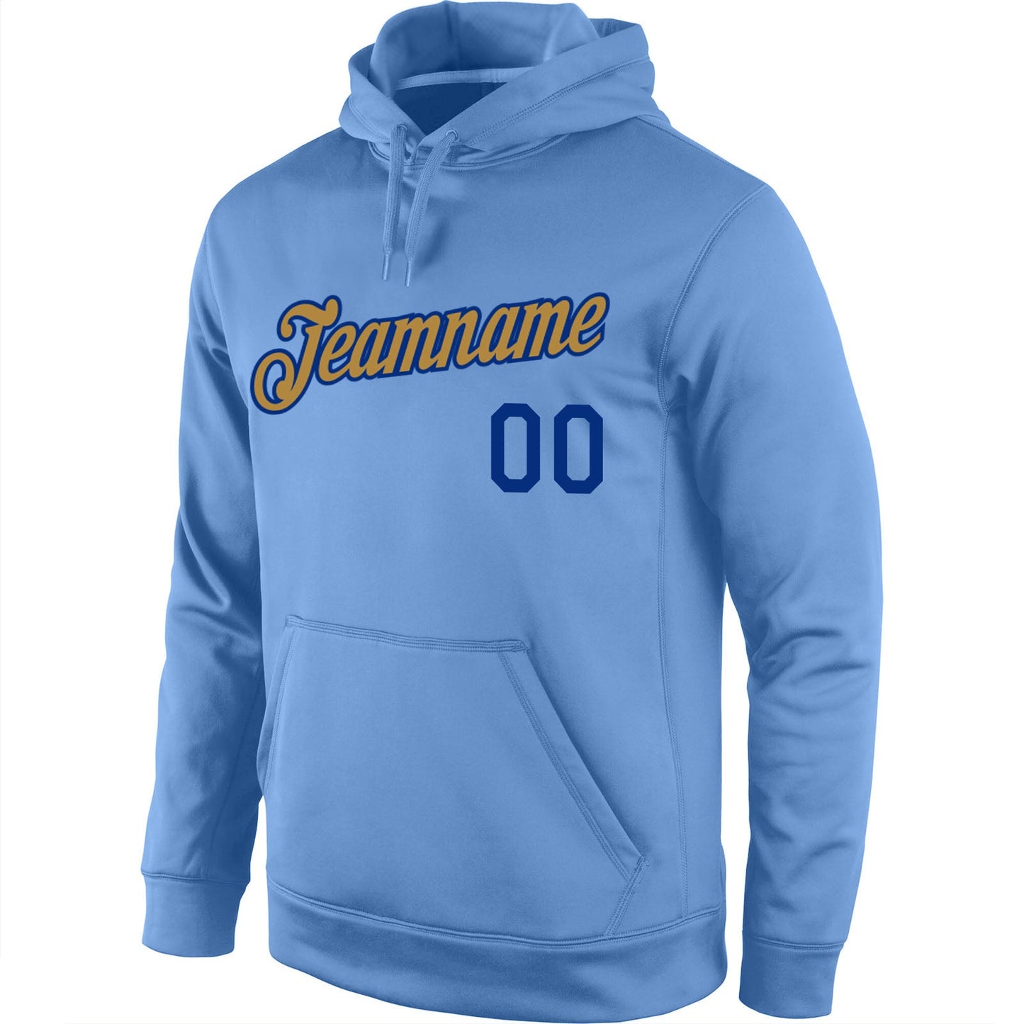 Custom Stitched Light Blue Old Gold-Royal Sports Pullover Sweatshirt Hoodie view 2