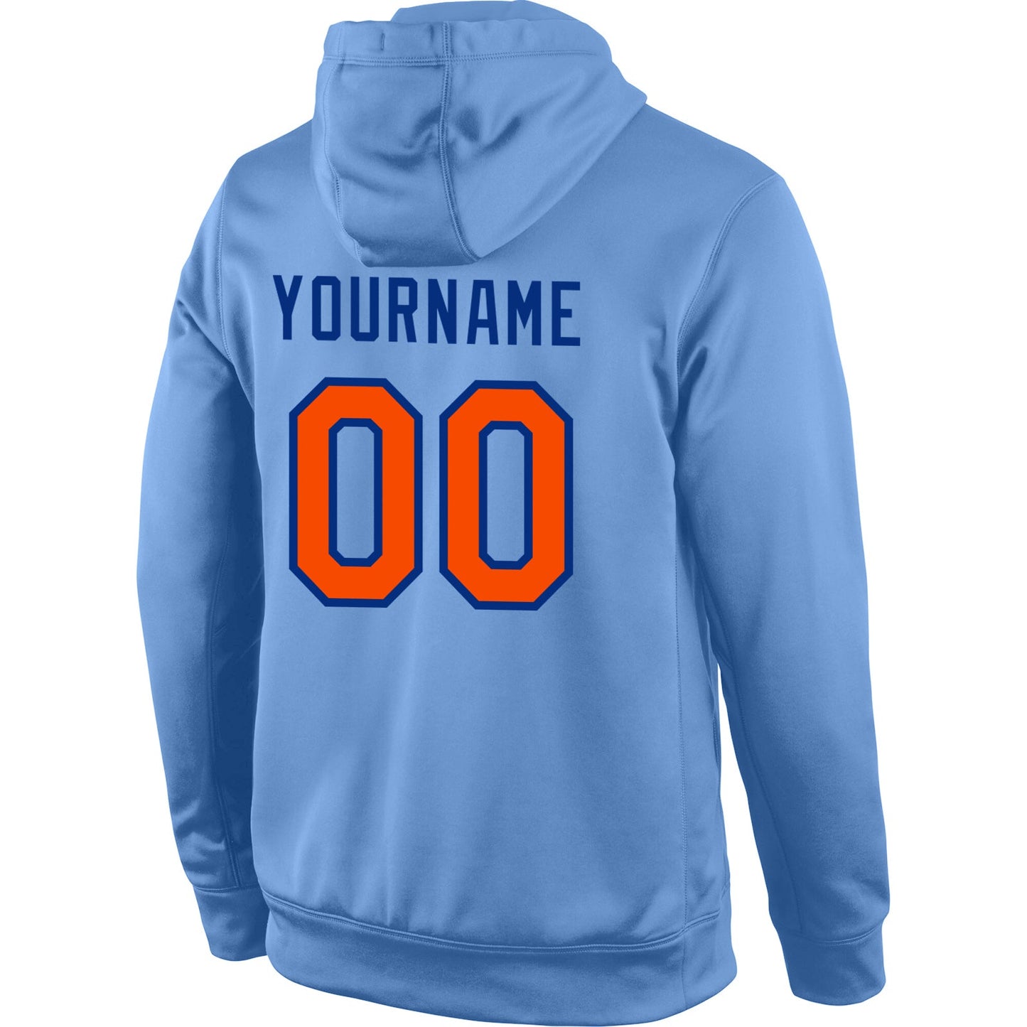 Custom Stitched Light Blue Orange-Royal Sports Pullover Sweatshirt Hoodie view 3