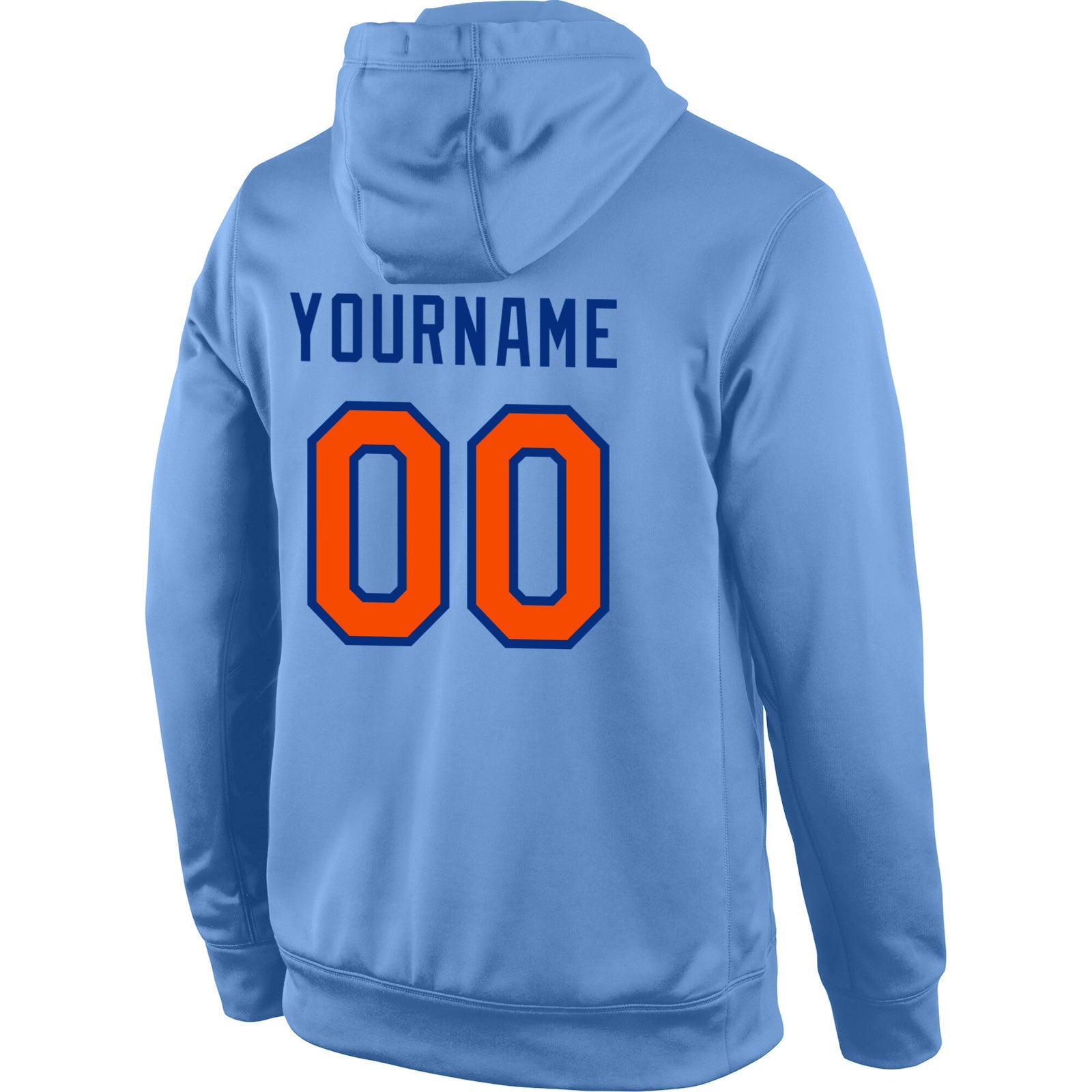 Custom Stitched Light Blue Orange-Royal Sports Pullover Sweatshirt Hoodie view 3