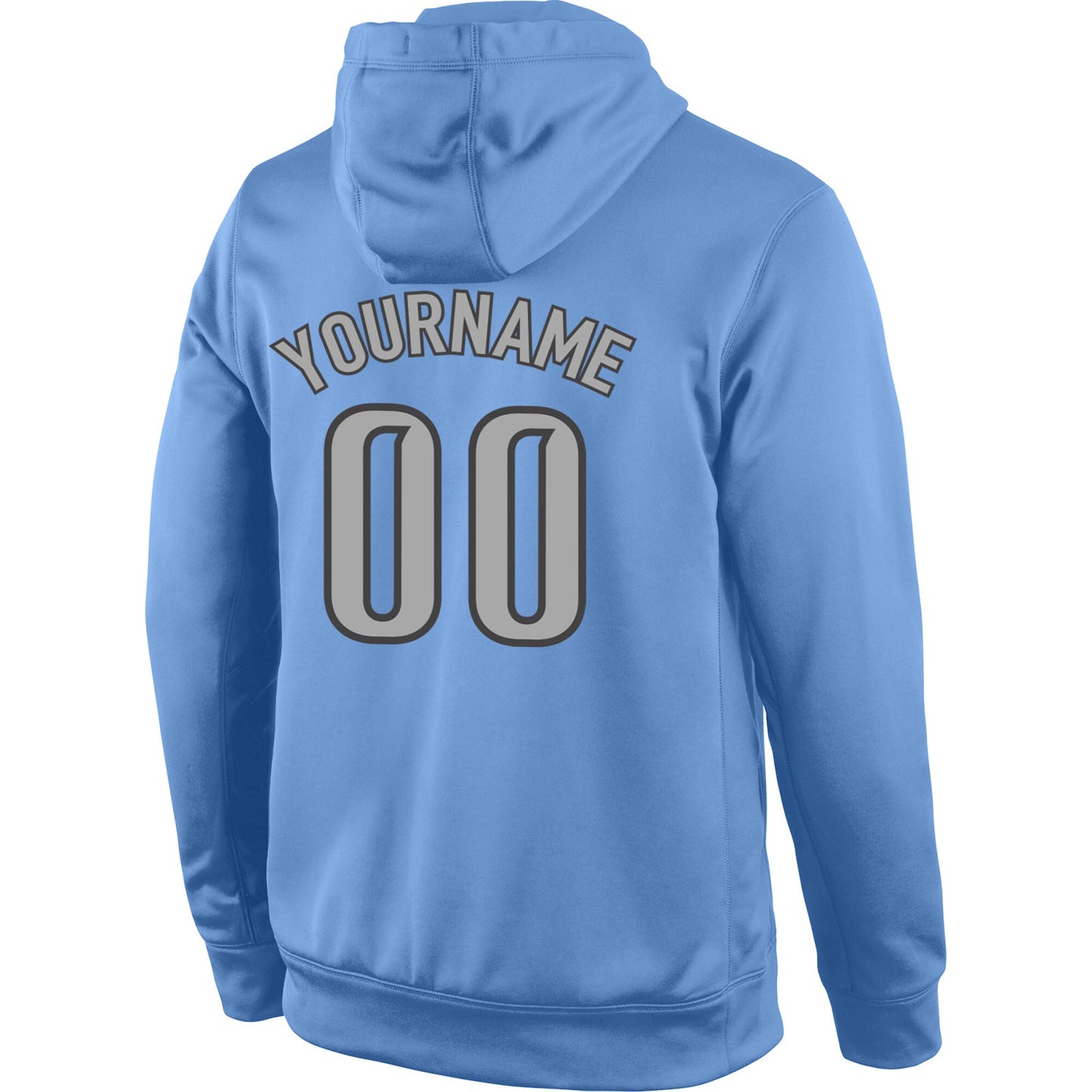Custom Stitched Light Blue Gray-Navy Sports Pullover Sweatshirt Hoodie view 3