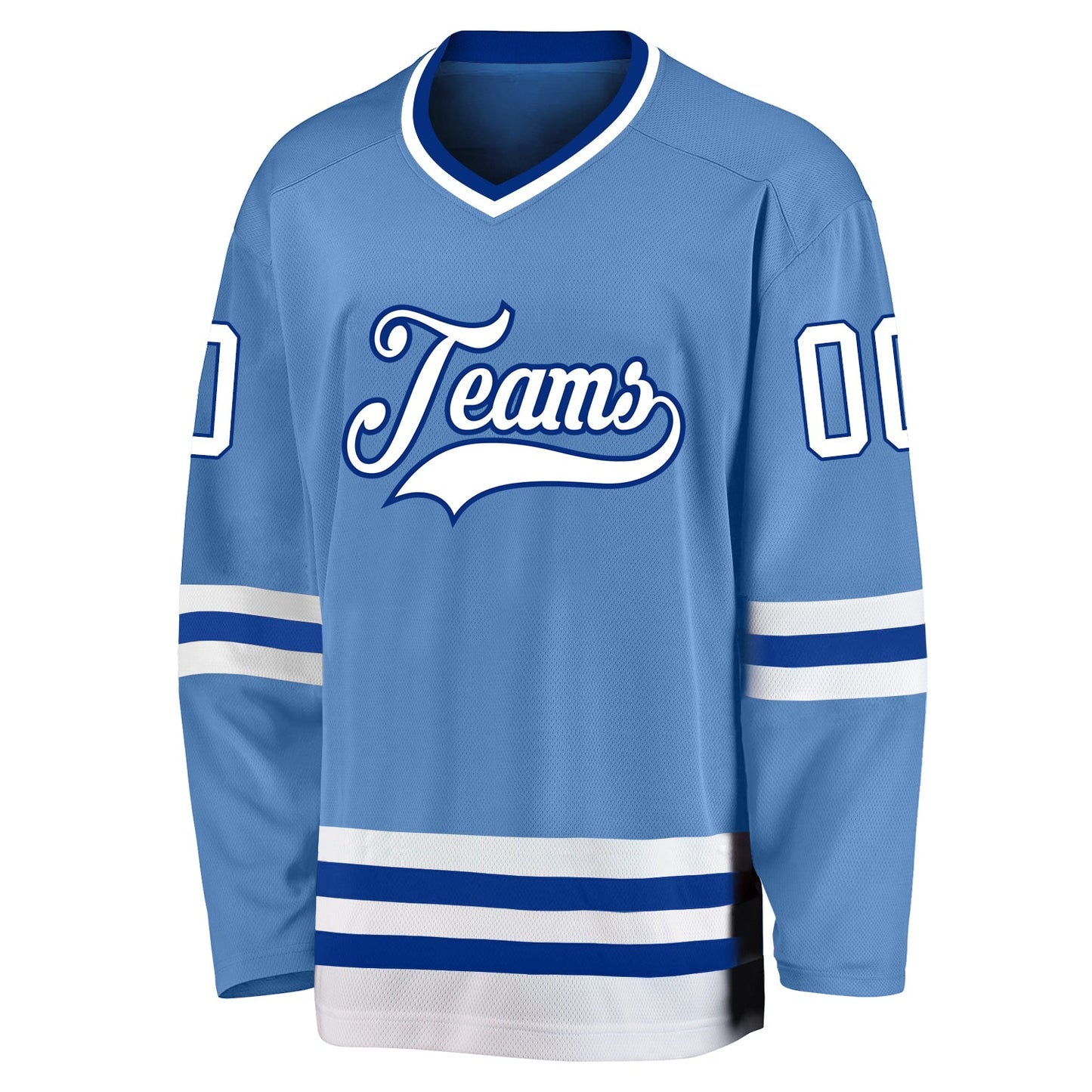 Custom Light Blue White-Royal Hockey Jersey view 2