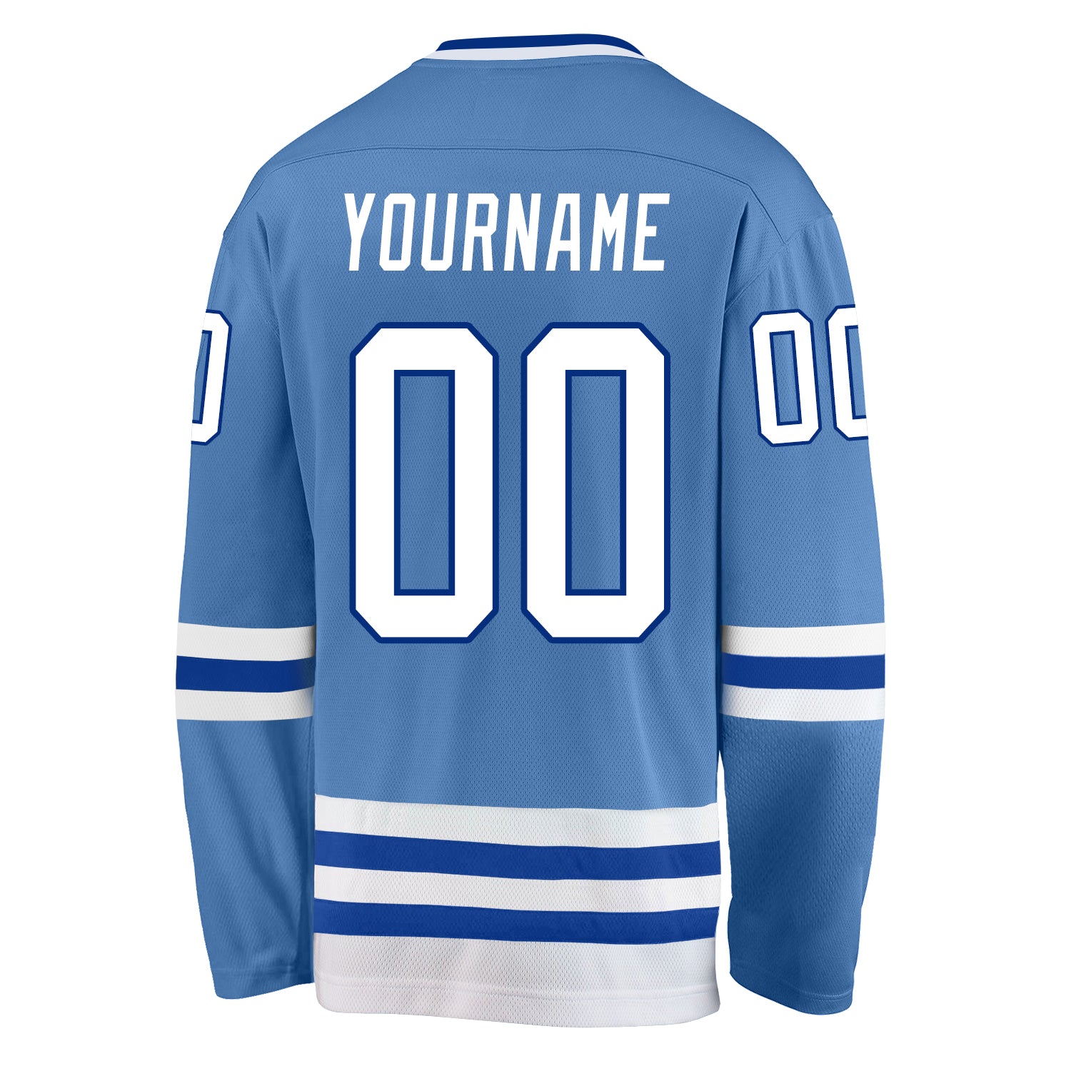 Custom Light Blue White-Royal Hockey Jersey view 3