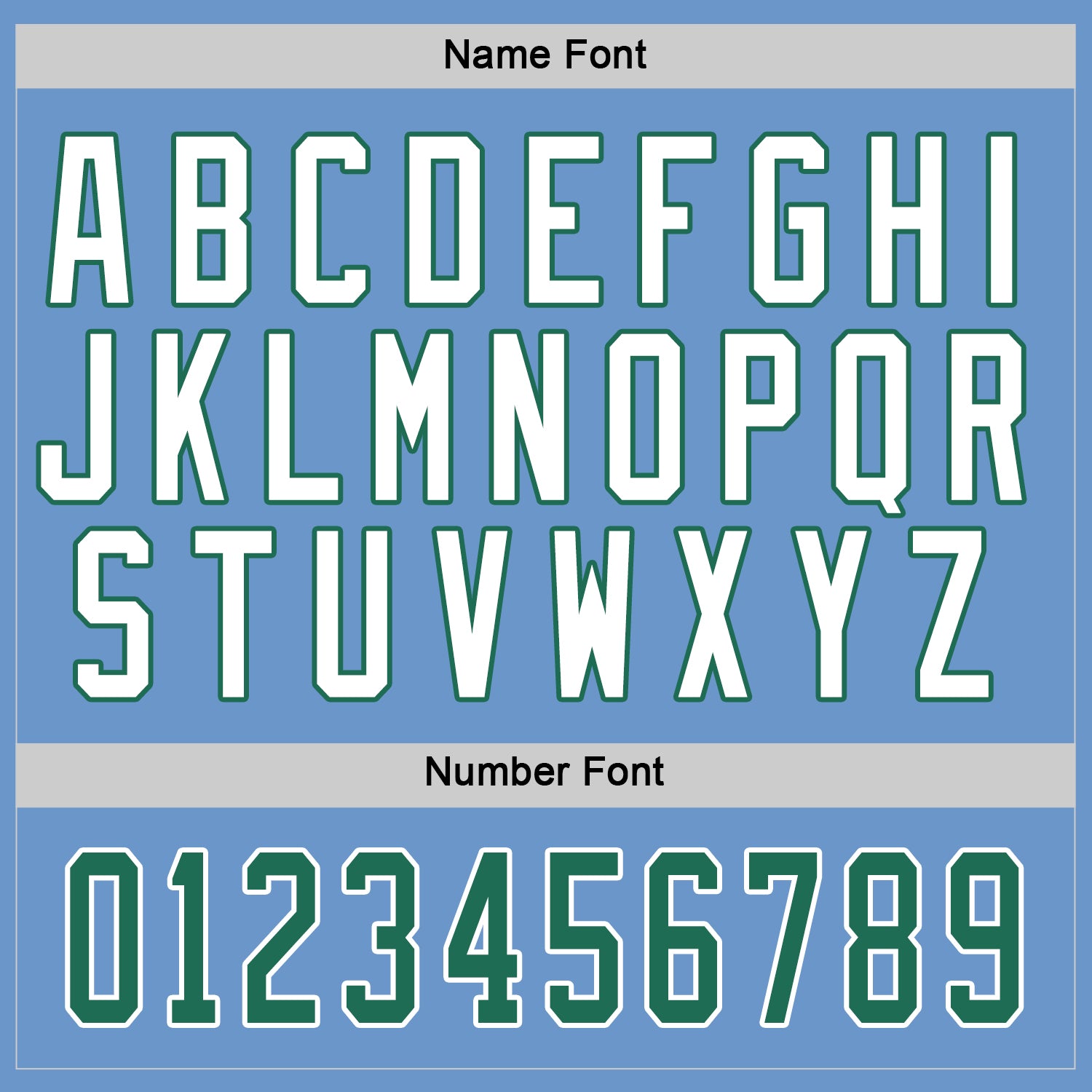 Custom Light Blue Kelly Green-White Hockey Jersey view 3