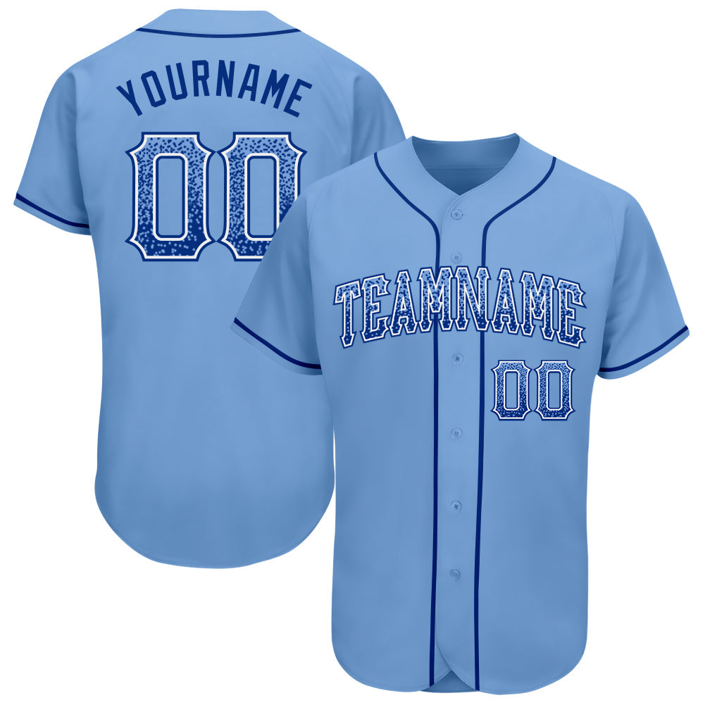 Custom Light Blue Royal-White Authentic Drift Fashion Baseball Jersey - Main View