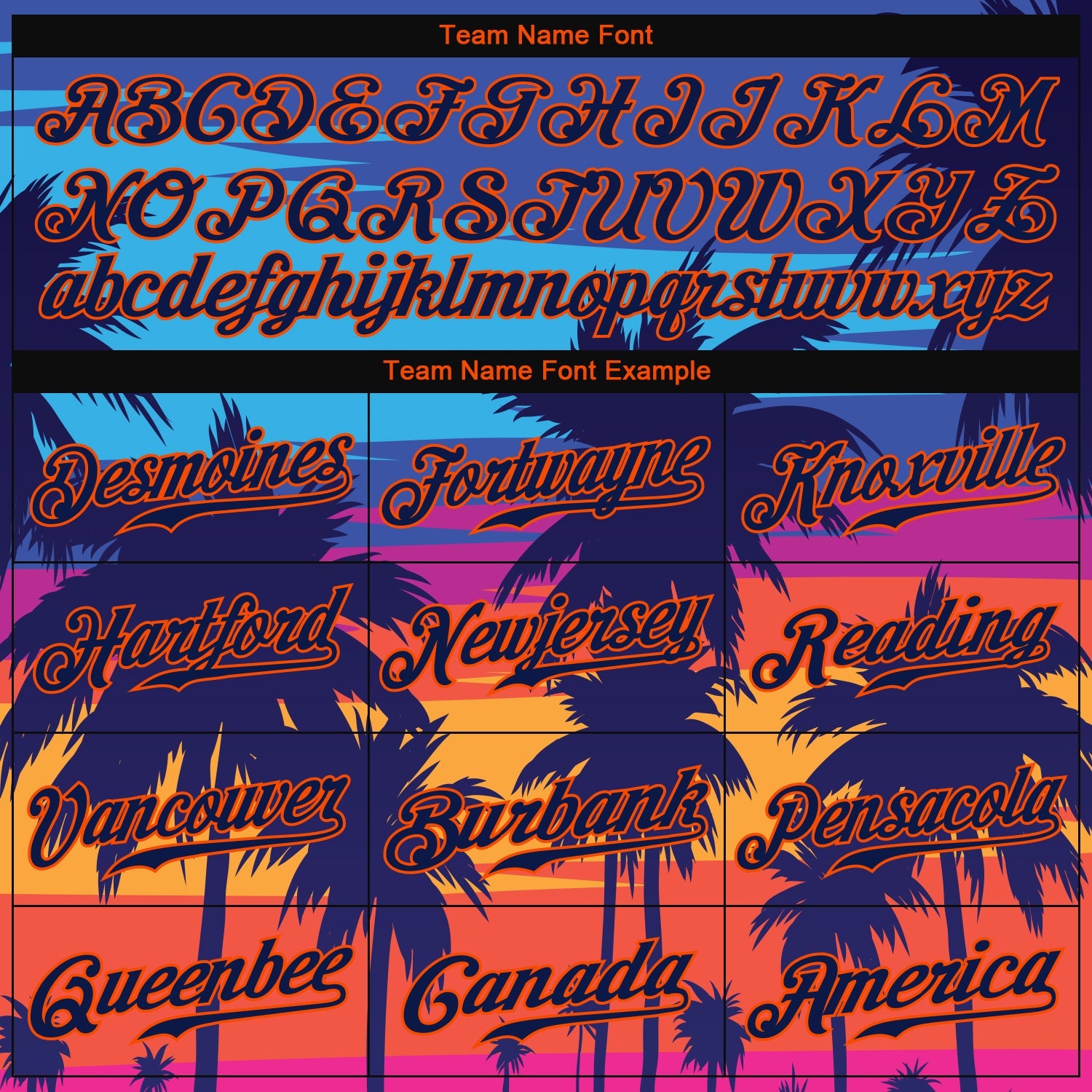 Custom Royal Navy-Orange 3D Pattern Design Palm Trees Authentic Baseball Jersey view 4
