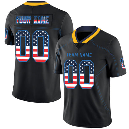 Custom LA.Chargers Stitched American Football Jerseys Personalize Birthday Gifts Black Jersey - Main View
