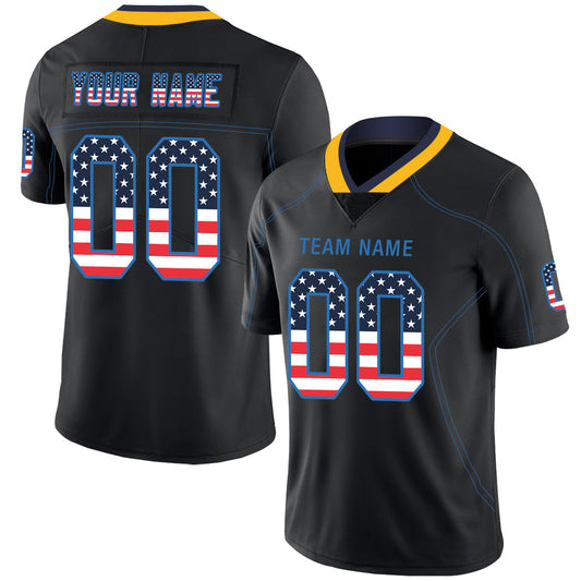 Custom LA.Chargers Stitched American Football Jerseys Personalize Birthday Gifts Black Jersey - Main View