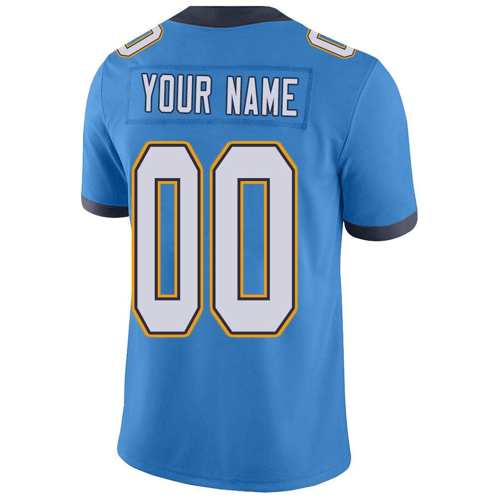 Custom LA.Chargers  Stitched American Football Jerseys Personalize Birthday Gifts Powder Blue Jersey view 3