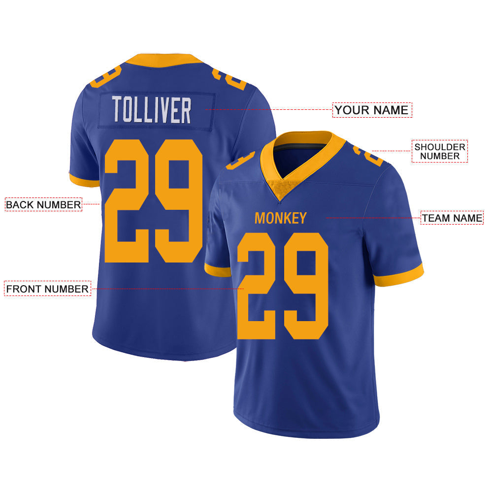 Custom LA.Chargers Stitched American Football Jerseys Personalize Birthday Gifts Powder Blue Jersey view 2