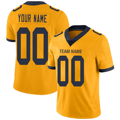 Custom LA.Chargers Stitched American Football Jerseys Personalize Birthday Gifts Gold Jersey - Main View