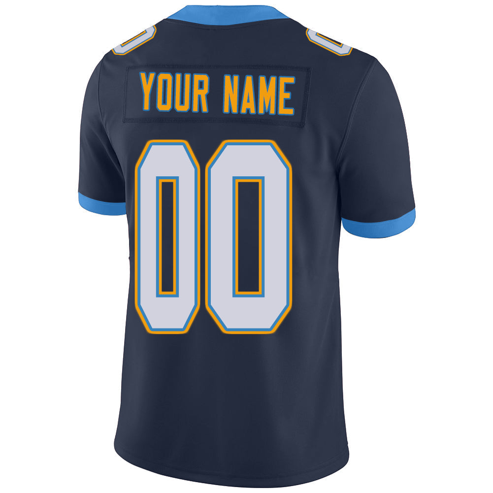 Custom LA.Chargers Stitched American Football Jerseys Personalize Birthday Gifts Navy Jersey view 3