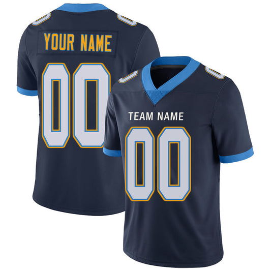 Custom LA.Chargers Stitched American Football Jerseys Personalize Birthday Gifts Navy Jersey - Main View