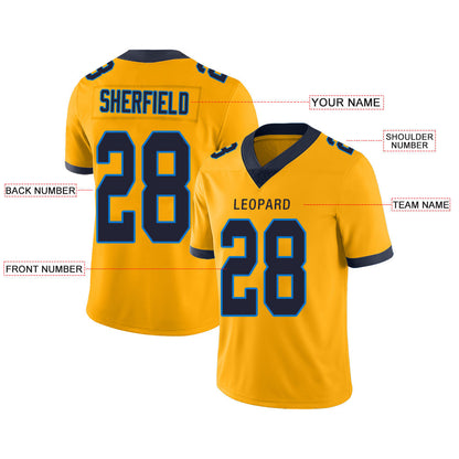 Custom LA.Chargers Stitched American Football Jerseys Personalize Birthday Gifts Gold Jersey view 2