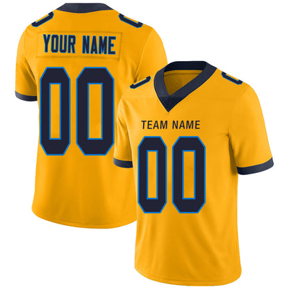 Custom LA.Chargers Stitched American Football Jerseys Personalize Birthday Gifts Gold Jersey - Main View