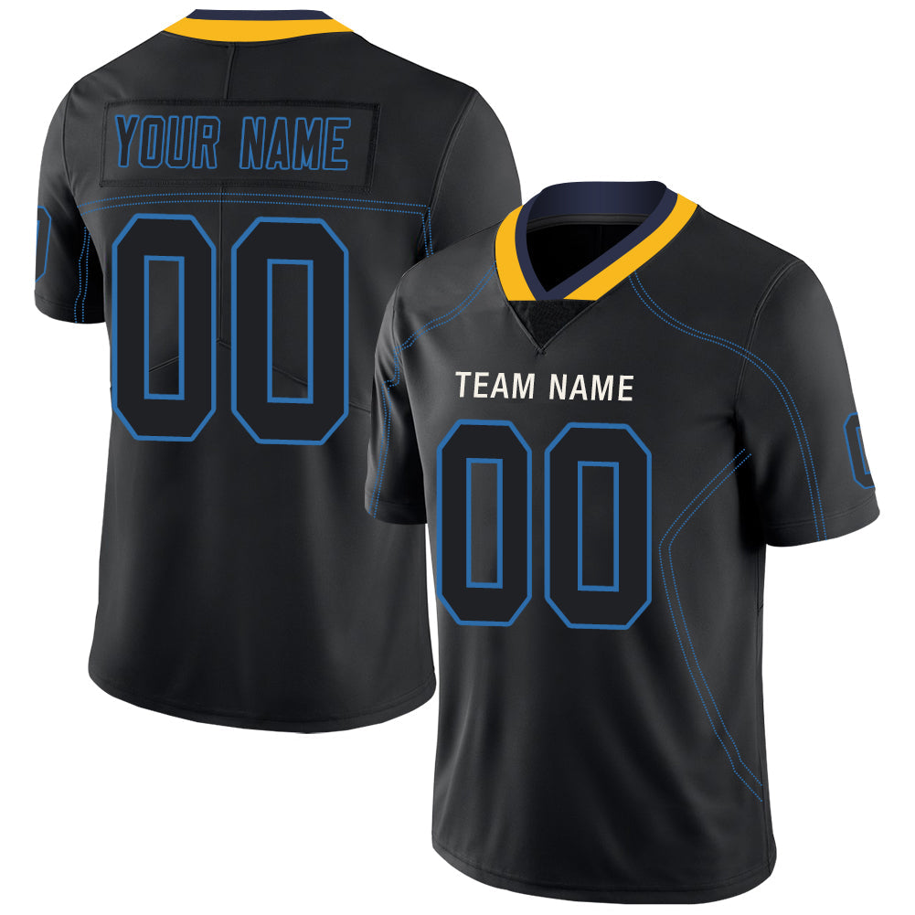 Custom LA.Chargers Stitched American Football Jerseys Personalize Birthday Gifts Black Jersey - Main View