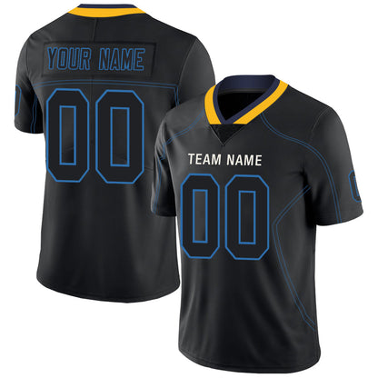 Custom LA.Chargers Stitched American Football Jerseys Personalize Birthday Gifts Black Jersey - Main View