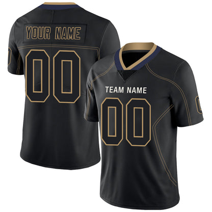 Custom LA.Chargers Stitched American Football Jerseys Personalize Birthday Gifts Black Jersey - Main View