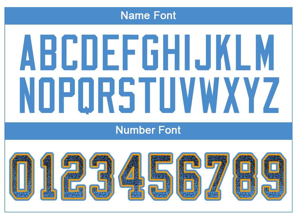 Custom Navy Powder Blue-Gold Drift Fashion Football Jersey view 4