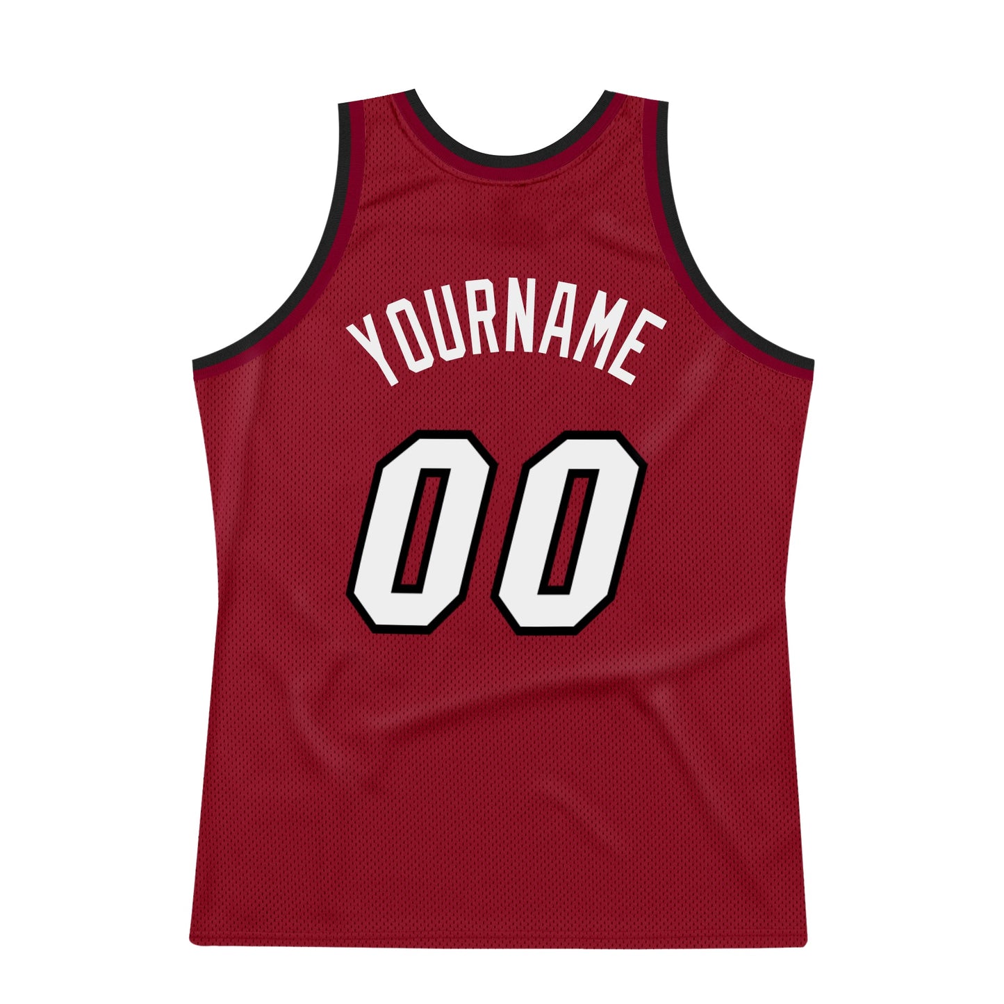 Custom Maroon White-Black Authentic Throwback Basketball Jersey view 6