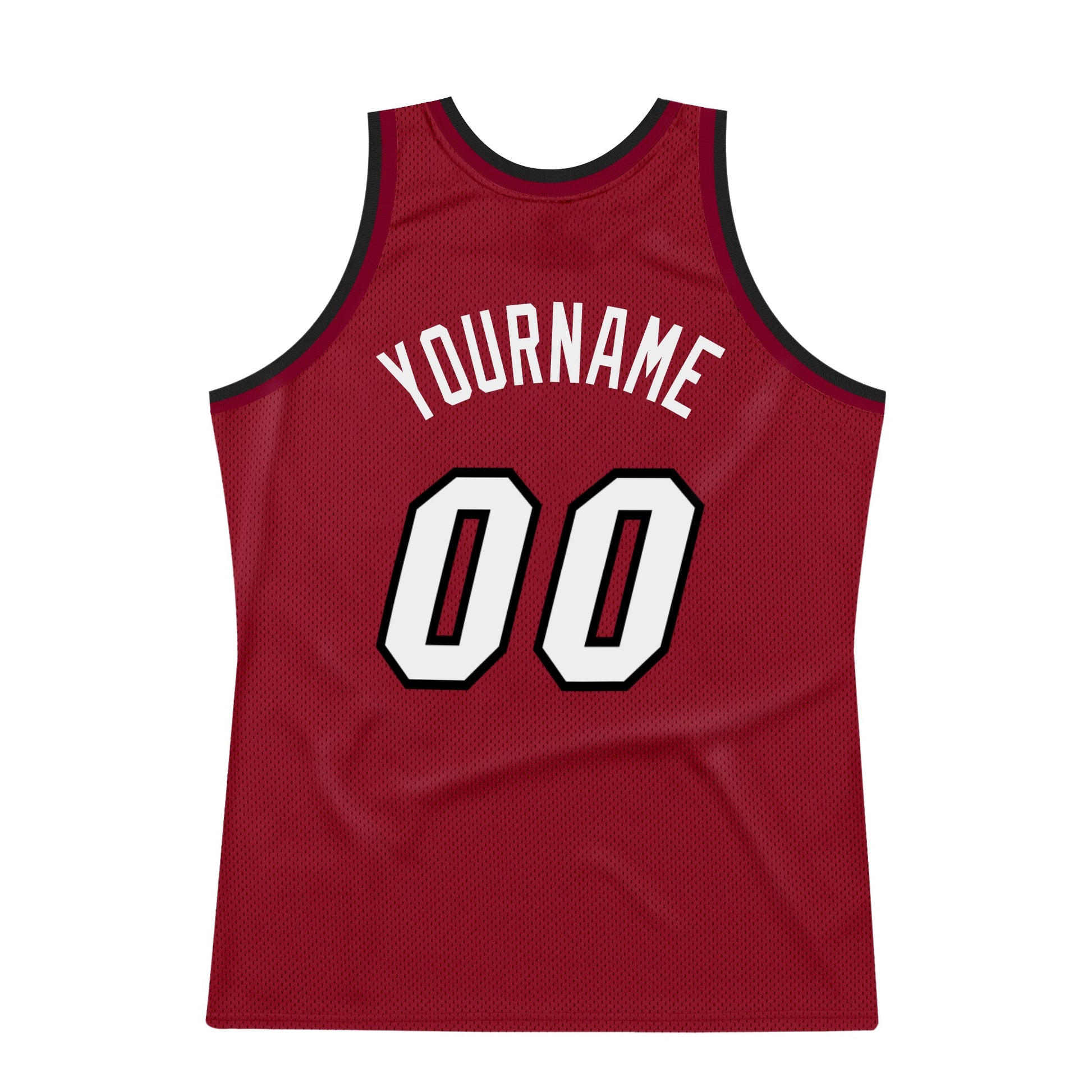 Custom Maroon White-Black Authentic Throwback Basketball Jersey view 6