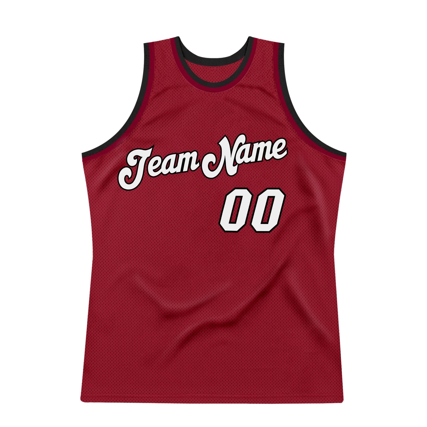 Custom Maroon White-Black Authentic Throwback Basketball Jersey view 7