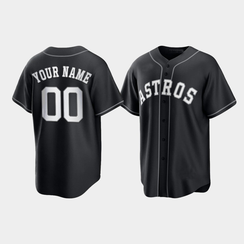 Custom Houston Astros Jerseys Baseball Black Jersey Stitched Letter And Numbers For Men Women Youth Birthday Gift - Main View